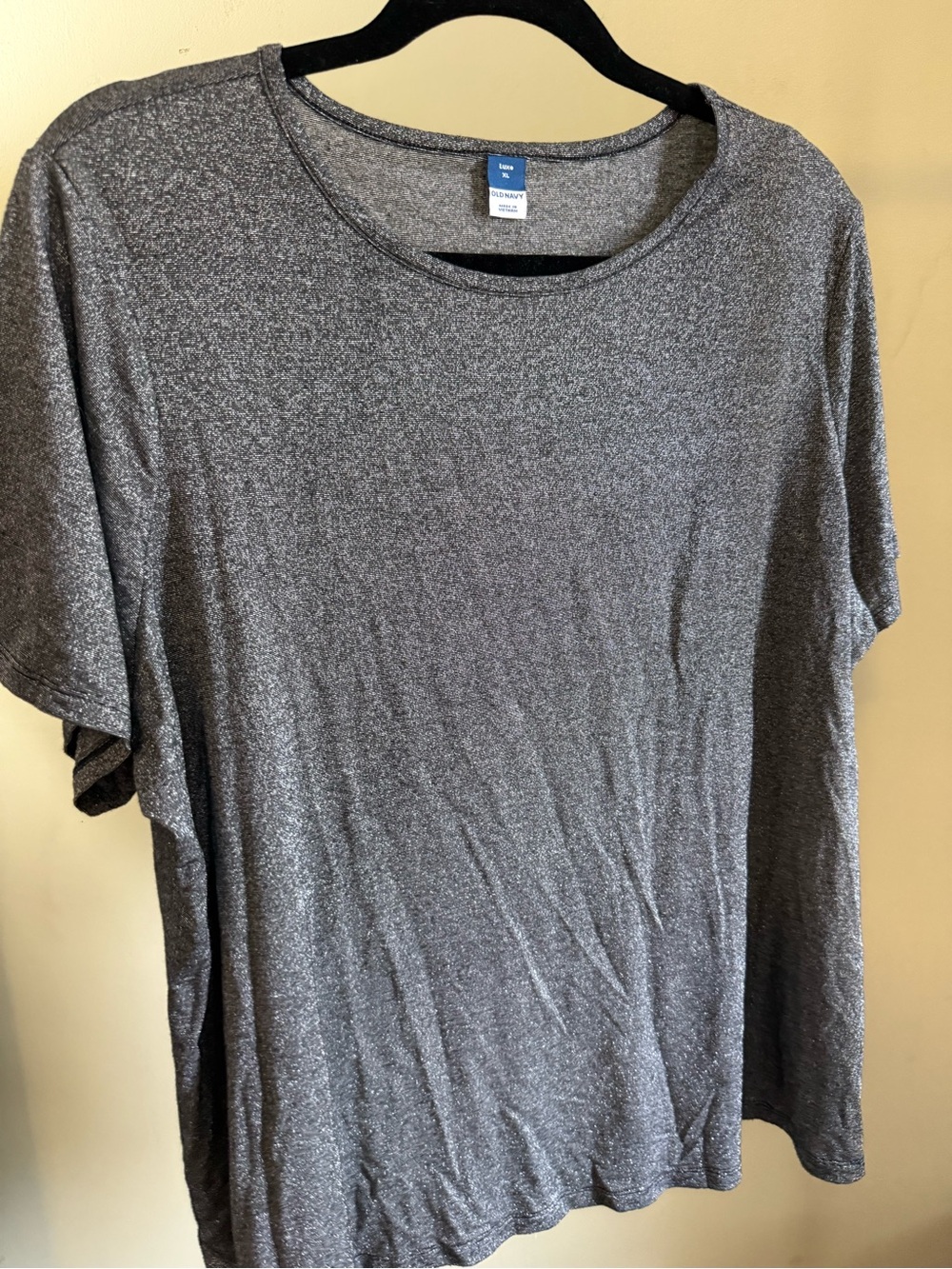 Old Navy Metallic Charcoal Crewneck Tee
